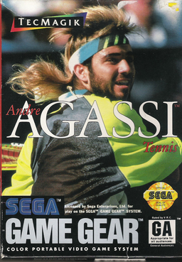 Andre Agassi Tennis box art for Sega Game Gear